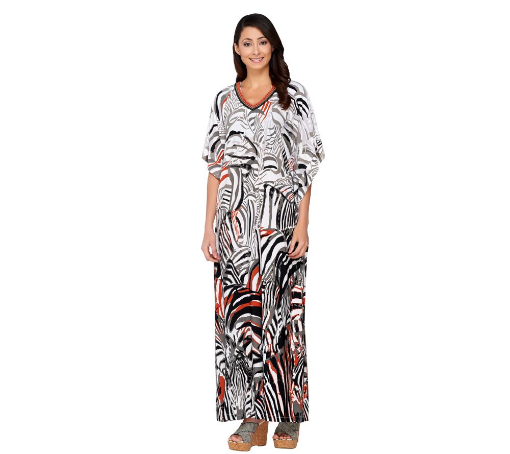 Joan Rivers Regular Length Safari Chic Embellished Caftan - A230493
