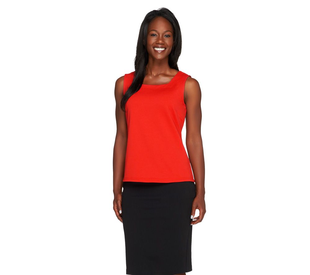 Joan Rivers Wardrobe Builders Square Neckline Shell - A231693