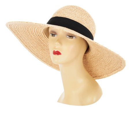 San DiegoHatCo. UPF-50 Raffia Hat with Ribbon - A231993