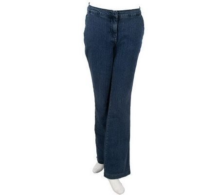 Denim & Co. Petite Modern Waist Stretch Denim Trousers - A17194