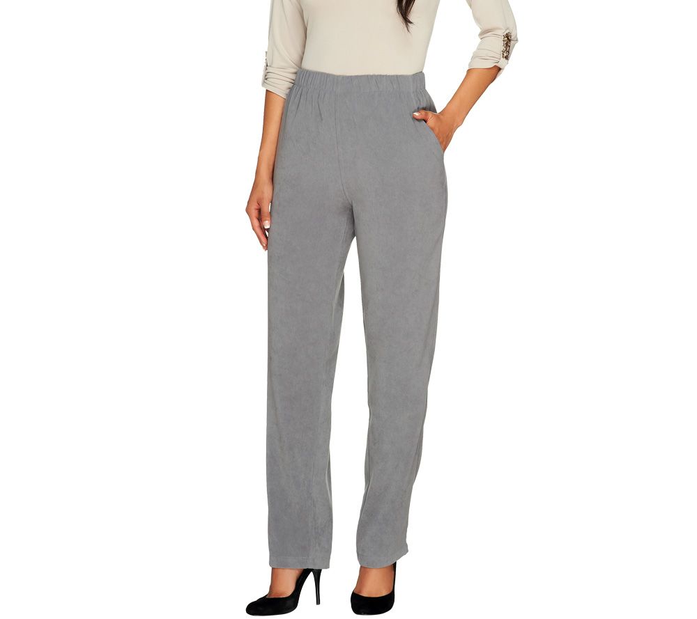 Denim & Co. Regular Classic Waist Stretch Moleskin Pants - A210494