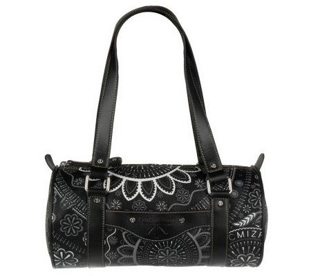 Isaac Mizrahi Live! Signature Print Zip Top Barrel Satchel - A212094