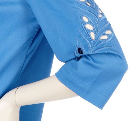 Bob Mackies Open Front Cut-Out Embroidery Jacket