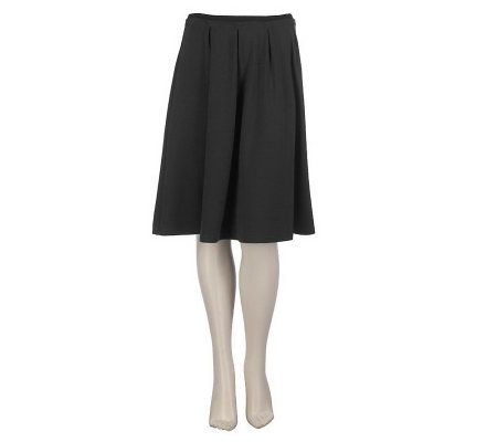 LOGO by Lori Goldstein Ponte Knit A-Line Skirt w/Elastic Waist - A218594