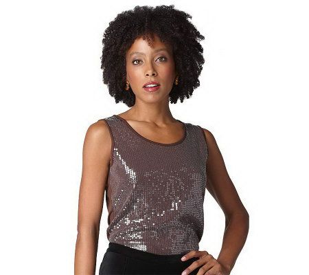 Joan Rivers Sequin Detail Stretch Shell - A218694