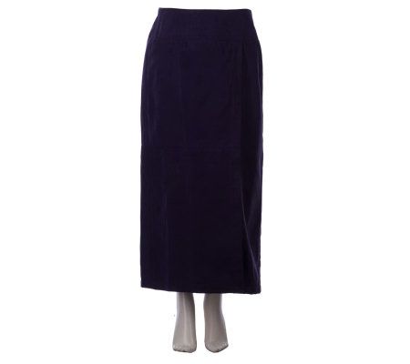 Linea by Louis DellOlio Faux Suede Skirt with Seam Detail - A219794