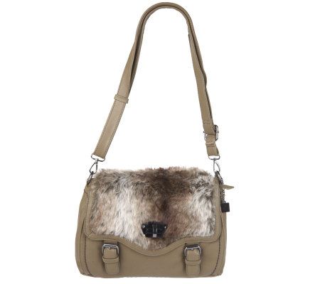 V Couture by Kooba Nappa Shoulder Bag with Faux Fur Detail - A220094