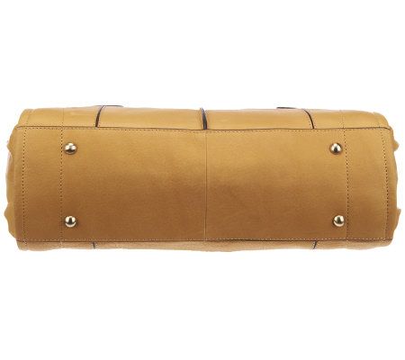 B. Makowsky Glove Leather Flap Satchel with Hardware Accent