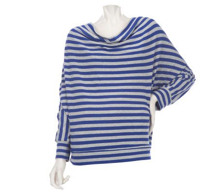K-DASH by Kardashian Striped Cowl Neck Sweater - A222894