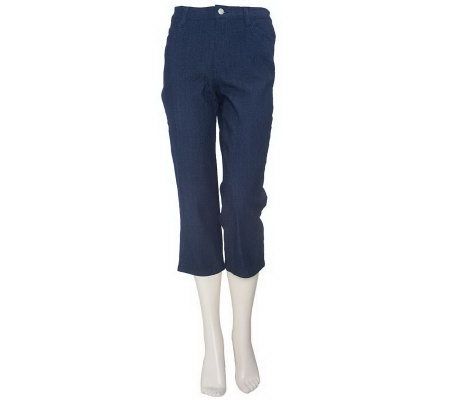 Denim & Co. Modern Waist Stretch Colored Denim Crop Pants - A222994