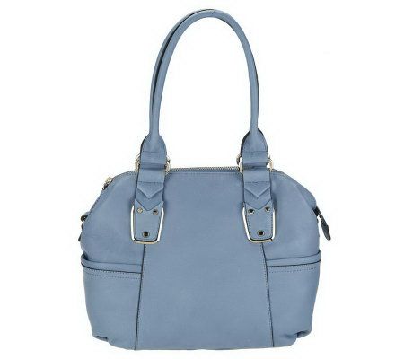 B. Makowsky Glove Leather Zip Top Satchel with Chevron Strap - A224394