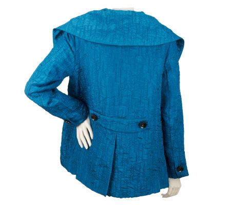 George Simonton Funnel Neck A-Line Coat with Button Detail