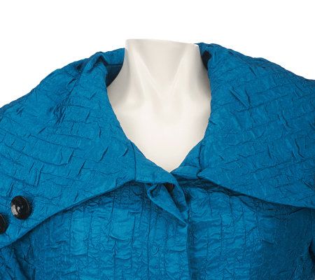 George Simonton Funnel Neck A-Line Coat with Button Detail