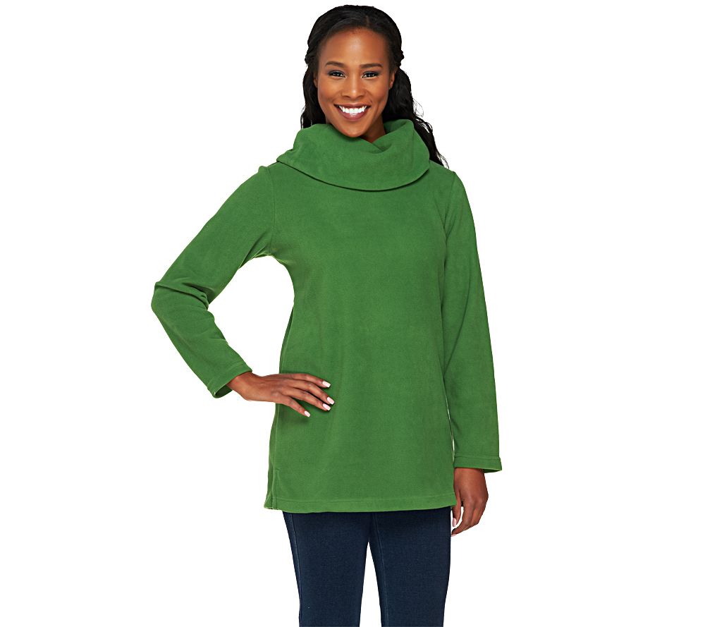 Denim & Co. Long Sleeve Cowl Neck Fleece Tunic - A228994