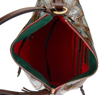 Dooney & Bourke Python Embossed Leather East/West Zip Sac