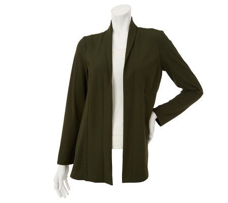 George Simonton Shawl Collar Knit Jacket w/Chiffon Pleat Back Detail - A230694