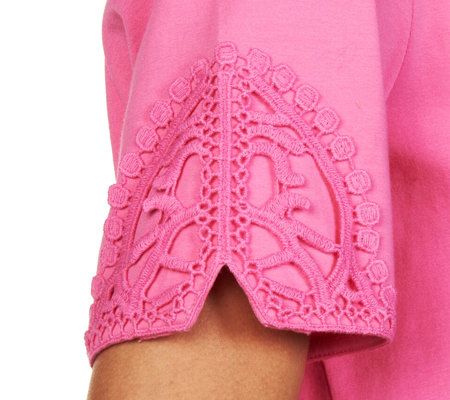 Denim & Co. Petite Crochet Trim Knit Maxi Dress & Shrug