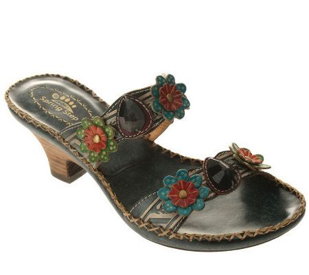 Spring Step Ambrosia Leather Two-Band Slide Sandals - A314094