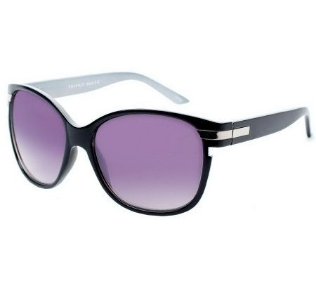 Franco Sarto Wayfarer w/ Metal Embellished Temples Sunglasses - A318094