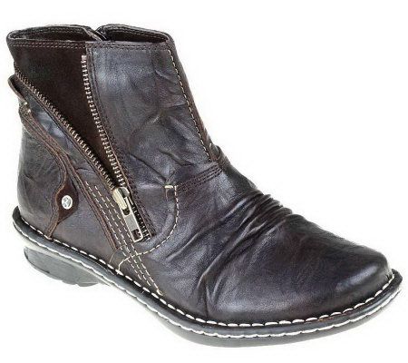 Earth Poplar Leather Ankle Boots - A325894