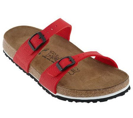 Birkis Tahiti Pebbled Texture Double Strap Soft Footbed Sandals - A213495