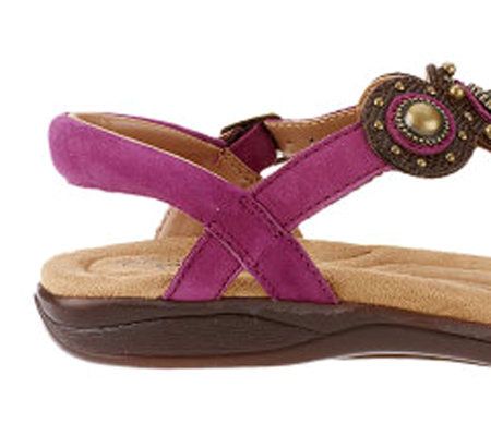 Clarks Artisan Poster Signet Leather Sandals w/ Stud Detail