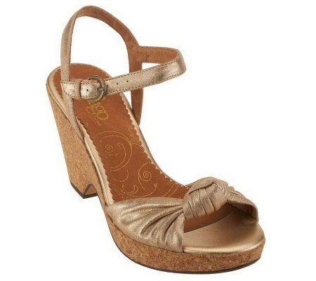 Clarks Indigo Bella Peace Cork Wedges w/ Knot Detail - A224295