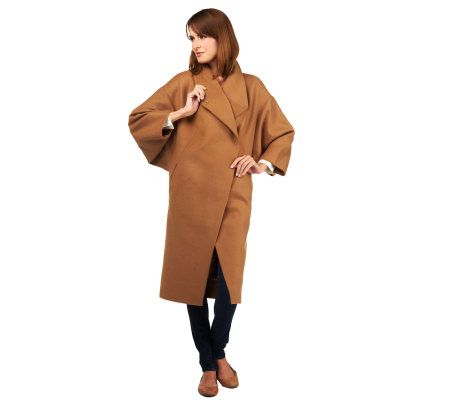 KZ by Karen Zambos Dolman Sleeve Cocoon Coat - A226495