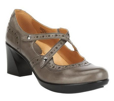Earth Primrose Leather Mary Janes with Heel - A227095
