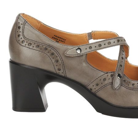 Earth Primrose Leather Mary Janes with Heel