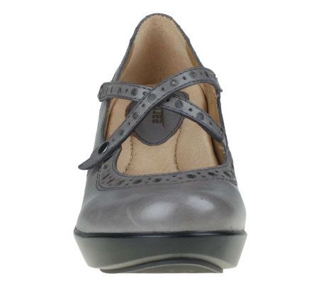 Earth Primrose Leather Mary Janes with Heel