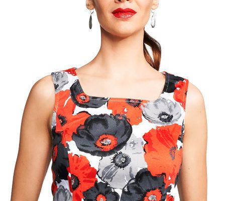Joan Rivers Floral Bouquet Sleeveless Sheath Dress