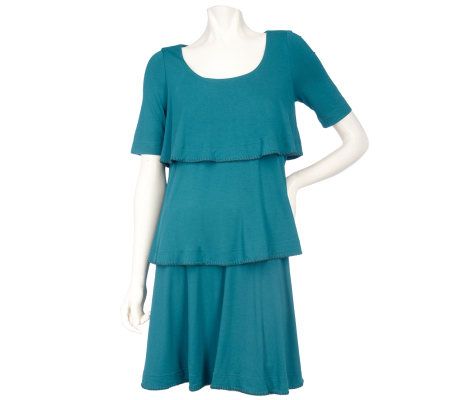 Twist by Christian Francis Roth Tiered Dress w/ Blanket Stitch - A209496