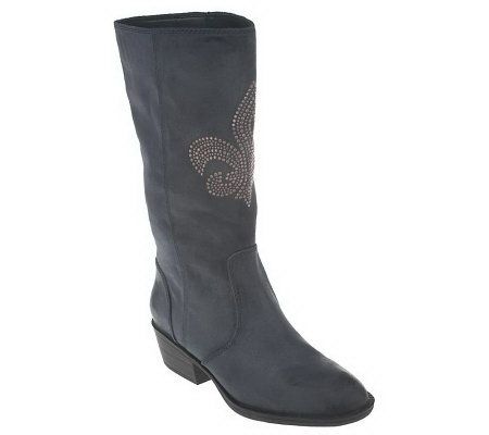 KathyVanZeeland Mid-Calf Boots w/ Rhinestone Detail - A216096