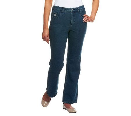 Quacker Factory DreamJeannes Tall 5 Pocket Knit Denim Boot Cut Pants - A217496
