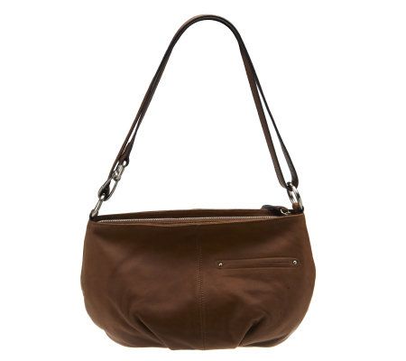 B. Makowsky Leather Convertible Shoulder Bag w/Fringe Tassel