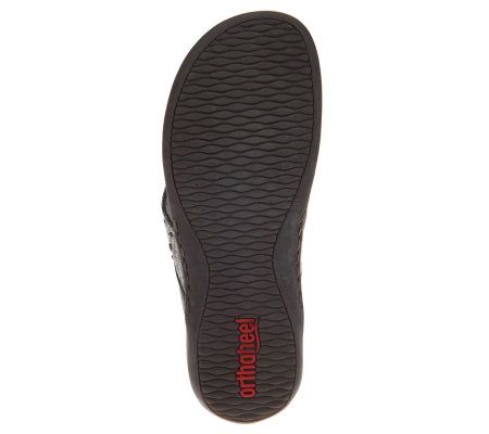 Orthaheel Aurora Orthotic Metallic Thong Sandals with Cut-Out Detail