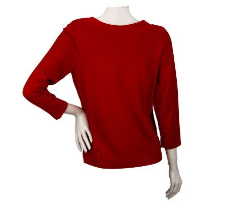 Linea by Louis DellOlio Whisper Knit 3/4 Sleeve Sweater