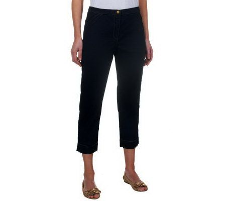 Joan Rivers Denim Cropped Pants - A222996