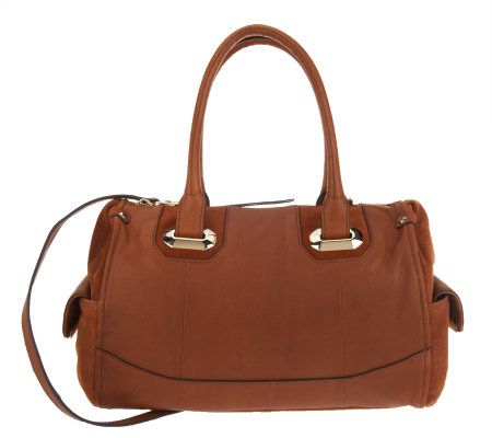 B. Makowsky Glove Leather Zip Top Convertible Satchel - A225996