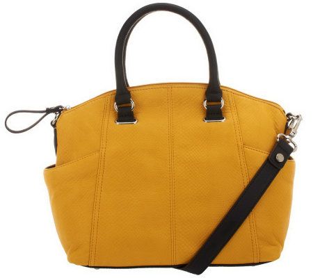 Tignanello Embossed Leather Zip Top Satchel - A226196