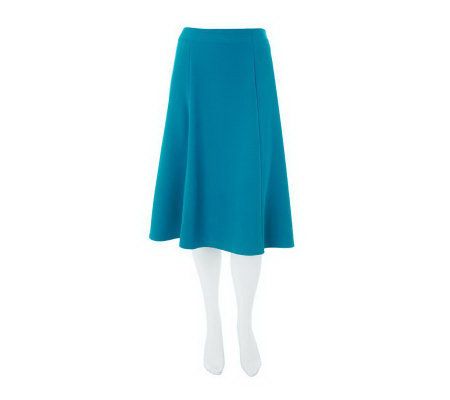 Susan Graver Stretch Crepe 6 Gored Skirt with Side Zip - A230496