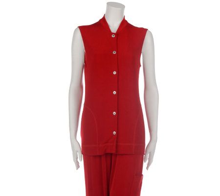 As Is Citiknits (R) Sleeveless Vest and Crop Pants