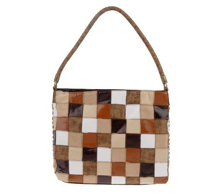 Lee Sands Patchwork Shoulder Bag with Braided Shoulder Strap - A313896