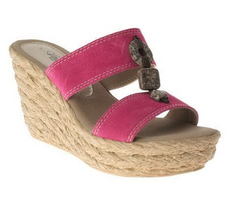 Azuras Harvard Leather Slide Sandals - A323196
