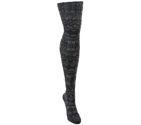 MUK LUKS Womens Microfiber Tights, Sabrina/BlueSteel - A326596