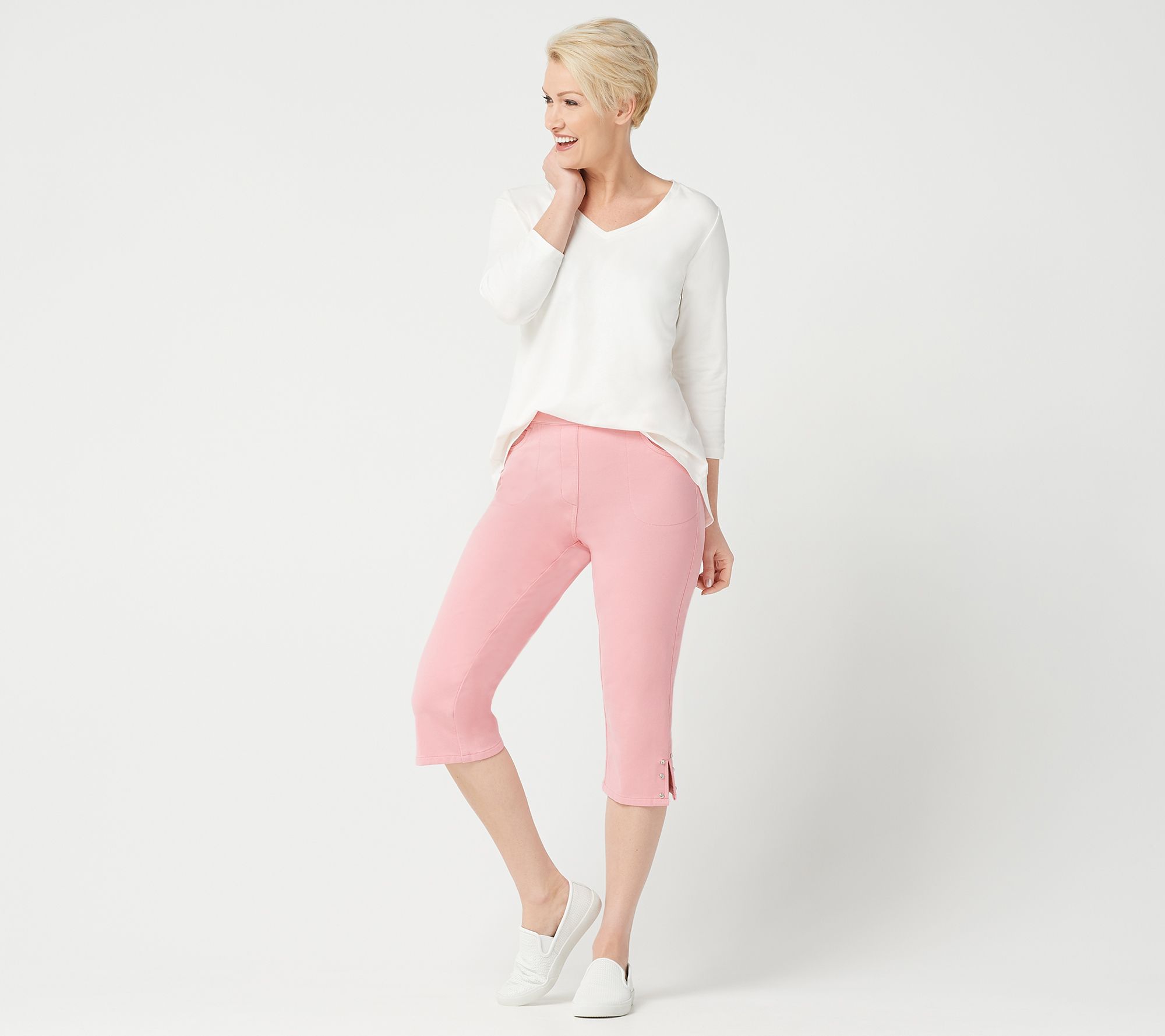 Quacker Factory DreamJeannes Capris w/ Rhinestone Detail