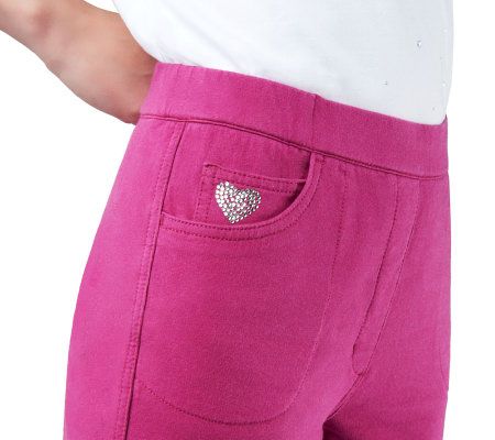 Quacker Factory DreamJeannes Capris w/ Rhinestone Detail