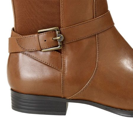 Isaac Mizrahi Live! Gored Leather Riding Boots