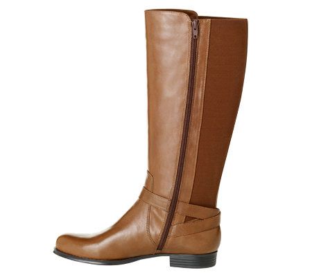 Isaac Mizrahi Live! Gored Leather Riding Boots